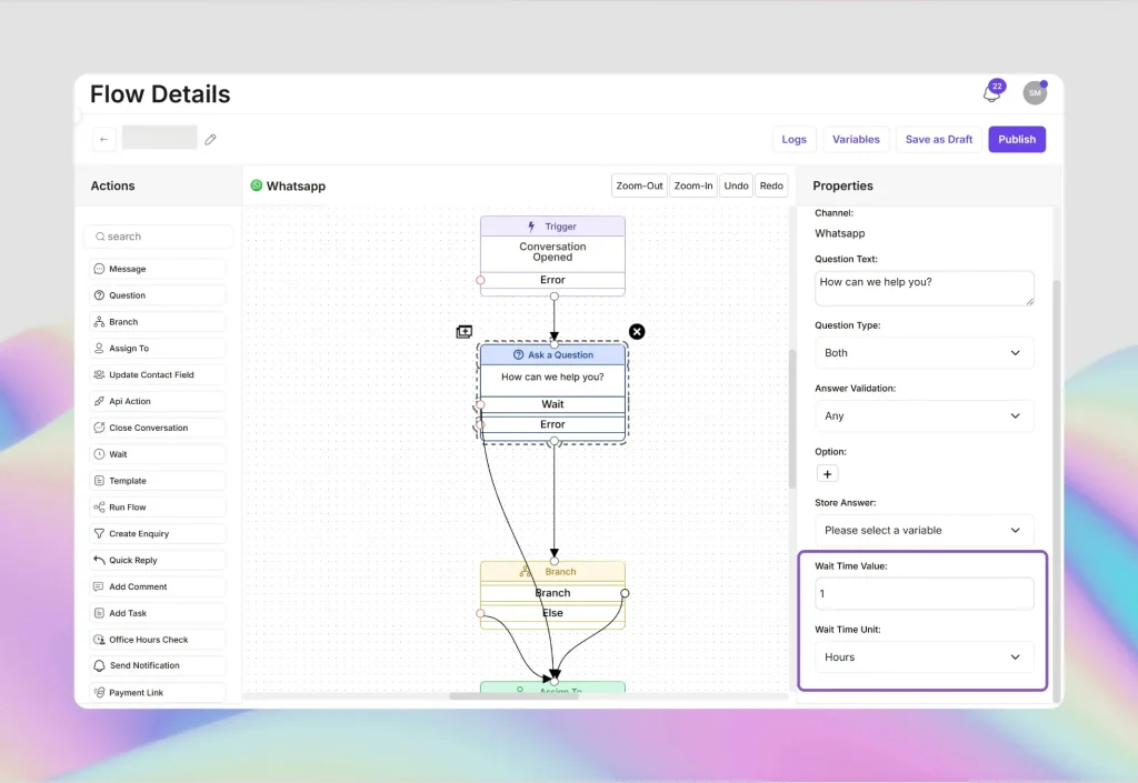 Wait feature in flows